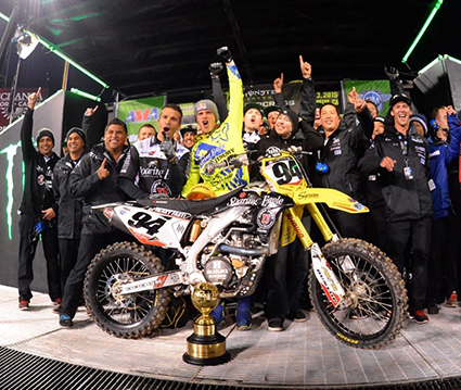 Ken Roczen RCH Suzuki Factory Racing Anaheim 1 Supercross Podium